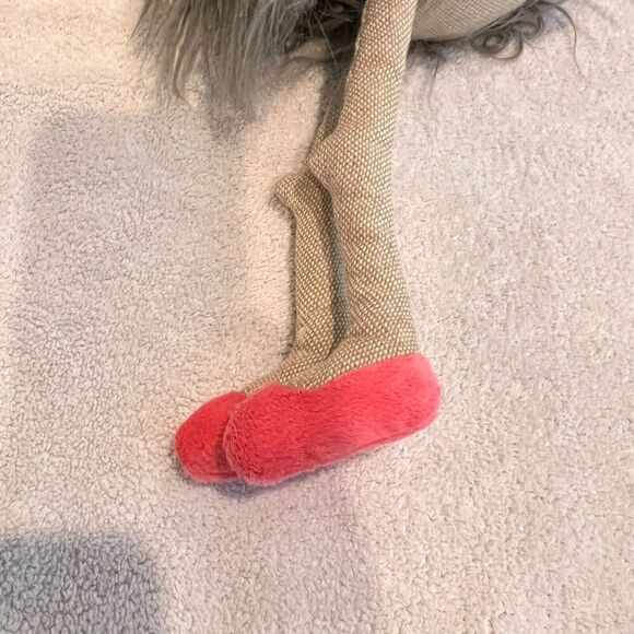 Anthropologie Furry Ostrich Bird Pink Olivia Stuffed Animal Toy 18" Plush - Picture 9 of 12